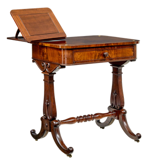 Antique Writing Table with Folio Stand, 1860