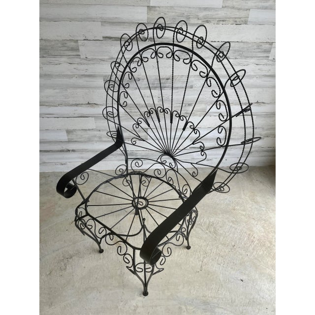 Modern Peacock Iron Patio Chairs For Sale - Image 3 of 11