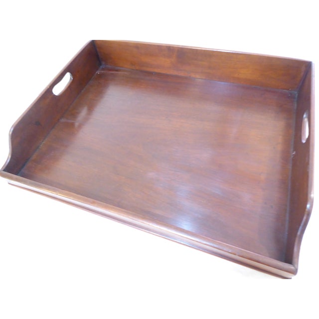 This antique English style butler's tray measures 25" x 19".