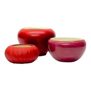 Vintage Engine Red Planter Curation - Group of 3 For Sale