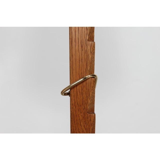 Metal Danish Adjustable Oak Floor Lamp with Shade by Svend Aage Holm Sørensen, 1950s For Sale - Image 7 of 11