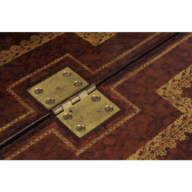 Maitland Smith Leather Wrapped Secretary Desk For Sale - Image 15 of 18