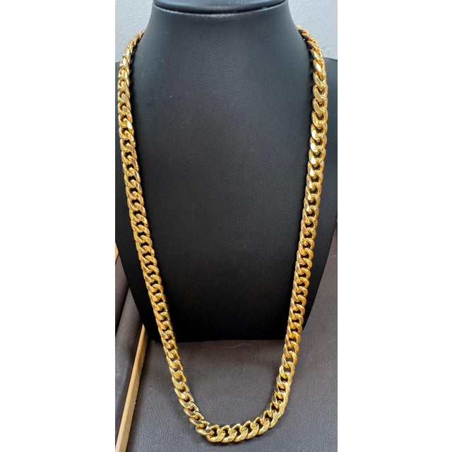 Vintage 14 Karat Yellow Gold 54.7 Gm Miami Cuban Link Italian Chain Unisex, 24" For Sale - Image 4 of 18