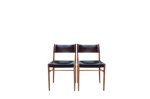 Set of Mid-Century Model 3024 Leather Dining Chairs by Helmut Magg for Deutsche Werkstatten, 1957