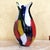 Late 20th Century Murano‑Style Multicolored Hand‑Blown Art Glass Vase, 13" For Sale - Image 5 of 18
