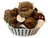 Exceptional vintage Italian ceramic centerpiece featuring an abundant sculptural arrangement of glossy brown mushrooms,...