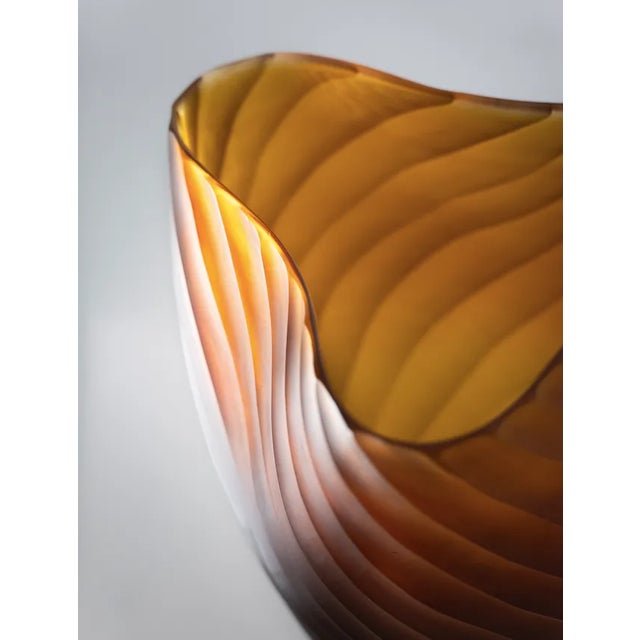 COLORS AVAILABLE: Steel grey, moss green, deep blue, crystal and topaz Mascareta is a vase from the Laguna Collection...