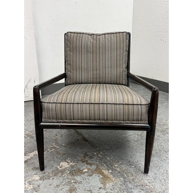 Textile T. H. Robsjohn-Gibbings for Widdicomb Lounge Chair + Ottoman, Mid 20th Century For Sale - Image 7 of 12