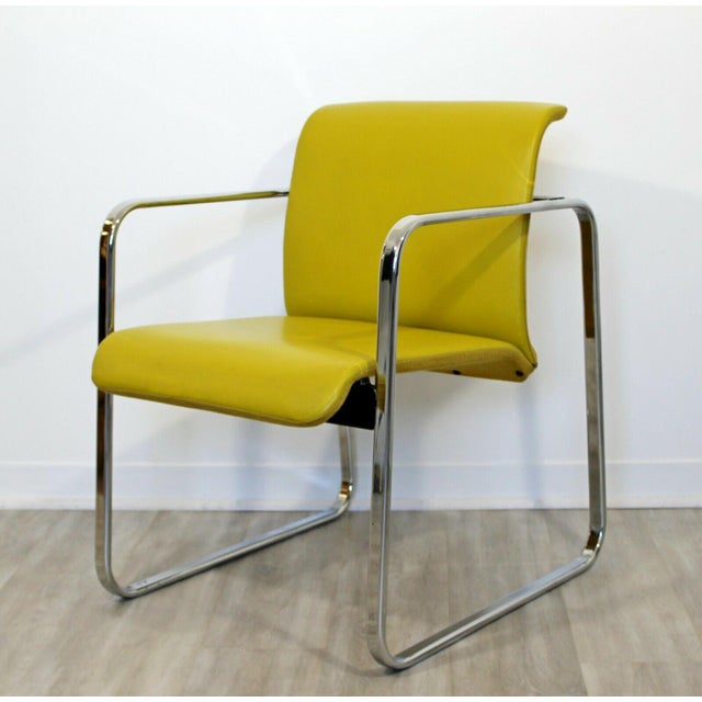 Mid Century Modern Peter Protzman Herman Miller Yellow Leather & Chrome