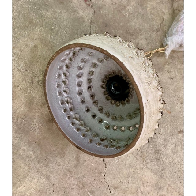 Ceramic Brutalist Danish Ceramic Pendant Lamp For Sale - Image 7 of 9