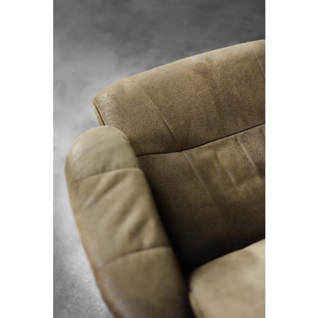 Set of Mid-Century Modern Danish Brown Swivel Chair & Ottoman, 1960s For Sale - Image 17 of 18