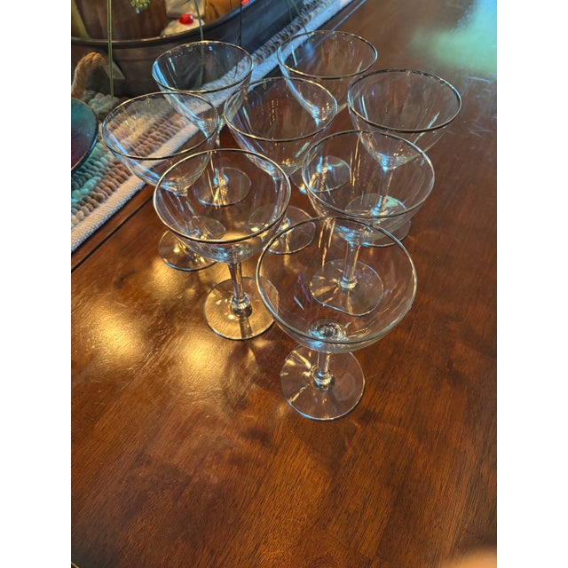 1960s Cocktail Coupe Glasses- Set of 8 For Sale - Image 4 of 5