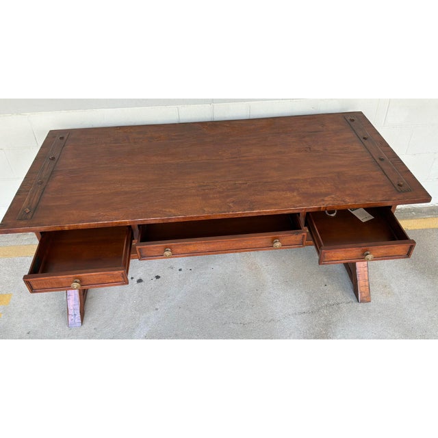 Rustic Jonathan Charles Rustic Casual Desk For Sale - Image 3 of 7