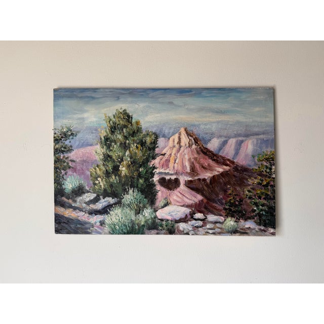 Impressionist 1970’s Vintage Impressionist Desert Landscape Oil on Canvas Painting, Signed, Unframed For Sale - Image 3 of 11