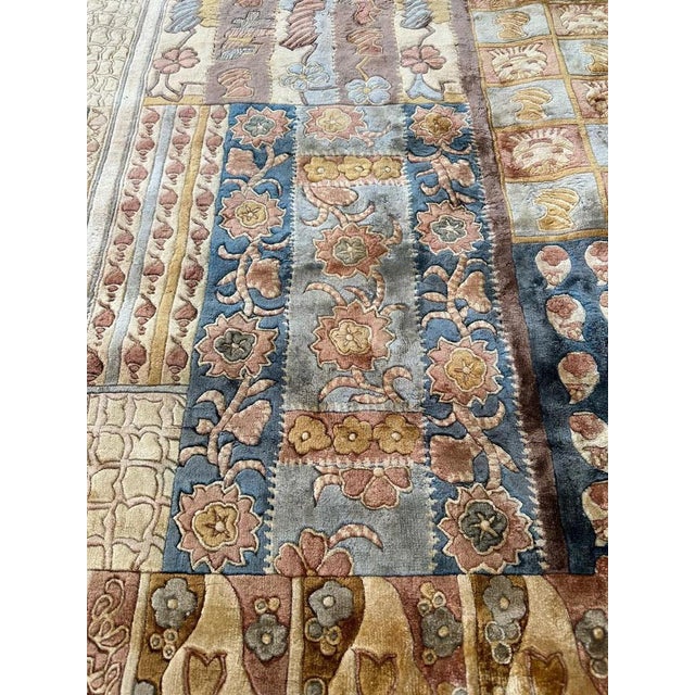 Vintage Chinese Art Deco Silk Rug, 1990s For Sale - Image 10 of 18