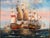 Green Vintage Oil Painting Naval Battle Ships Seascape Maritime Nautical Art Framed For Sale - Image 8 of 12