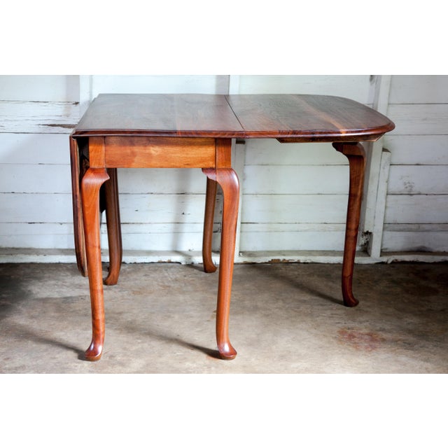 Mid-Century Modern 19th Century Early American Walnut Drop-Leaf Dining Table For Sale - Image 3 of 13