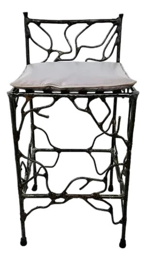 1980s Wrought Iron Vanity Stool