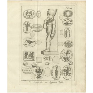 Harpocrates and Ancient Egyptian Magical Seals, 1776, Engraving on Paper For Sale