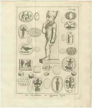 Harpocrates and Ancient Egyptian Magical Seals, 1776, Engraving on Paper