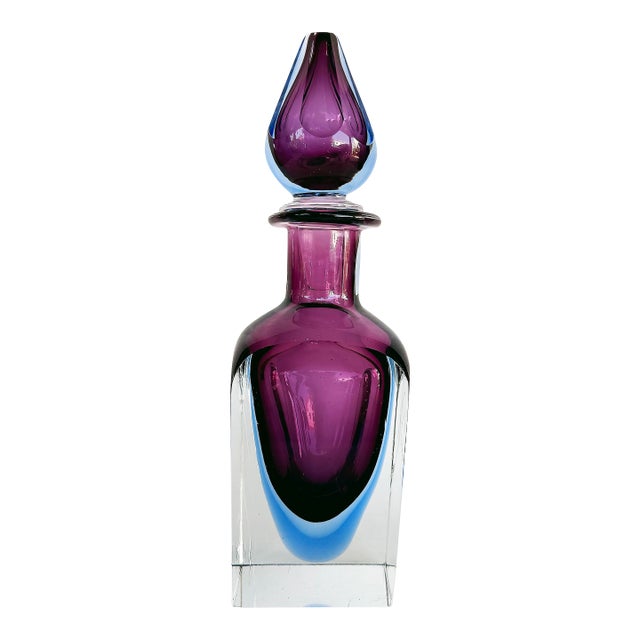 Mid 20th Century Mario Pinzano Seguso Vda Murano Sommeroso Decanter, Mid-Century Modern For Sale