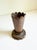 Unique copper bud vase with scalloped detailing and a lovely patina. Vintage circa 1940s, France.