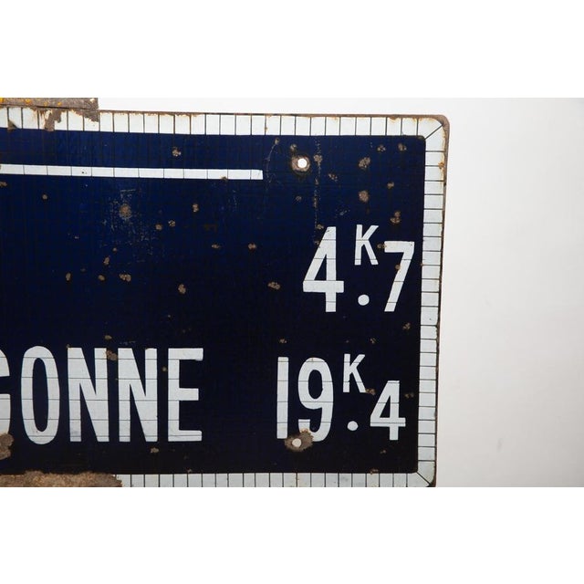 French Enamel Road Traffic Sign, 1930s For Sale - Image 4 of 6