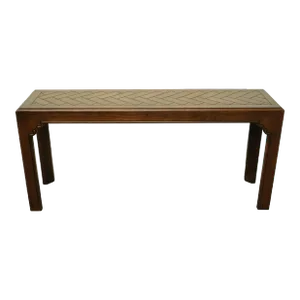 Henredon Furniture Four Centuries Collection 59" Accent Sofa / Entryway Table W. Herringbone Top 46-7006