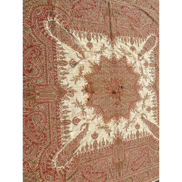 French Kashmir Square Shawl, 1890s For Sale - Image 10 of 15