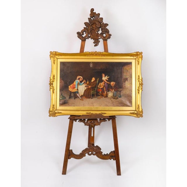 A beautiful antique Rococo revival walnut chevalet artists easel, circa 1880 in date. The easel features a superb boldly...