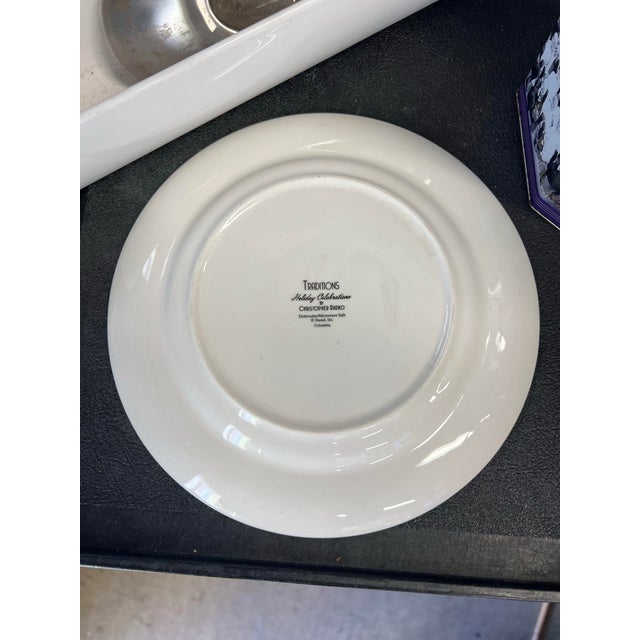 Vintage Christopher Radko Traditions Holiday Celebrations Salad Plates -Set of 4 For Sale - Image 4 of 8