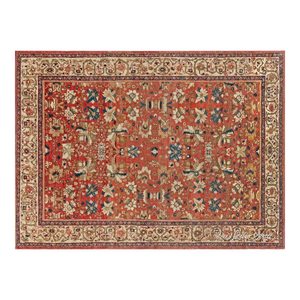Antique Persian Sultanabad Floral Red Blue Handmade Wool Rug