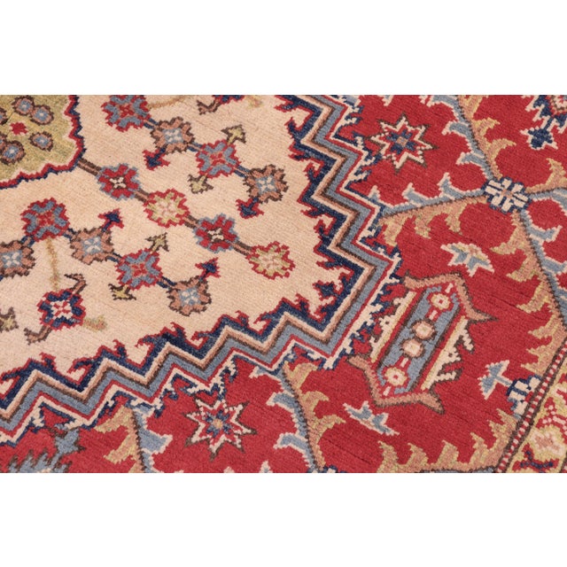1990s Tribal Kazak Red/Beige Wool Rug - 5'8''x7'10'' For Sale - Image 5 of 10