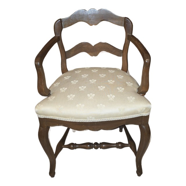 1960s French Provential Wood Arm Chair For Sale