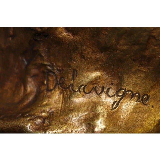 Early 1900s Antique Art Nouveau Sculpture, Mother With Child on Raft, Signed For Sale - Image 11 of 12