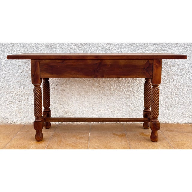 Spanish Castilian Console with Drawers and Turned Legs, 1890s For Sale - Image 13 of 15