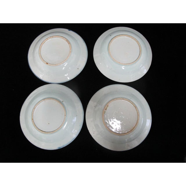 Antique Chinese Canton Blue Export Village Scene Porcelain Soup Bowl 8 3/4" Set For Sale - Image 9 of 9