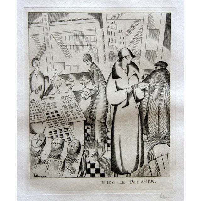 Chez Le Patissier - Original Etching by J.E. Laboureur - 1924 1913 For Sale