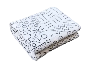 African Bogolan Black & White Mud Cloth Textile