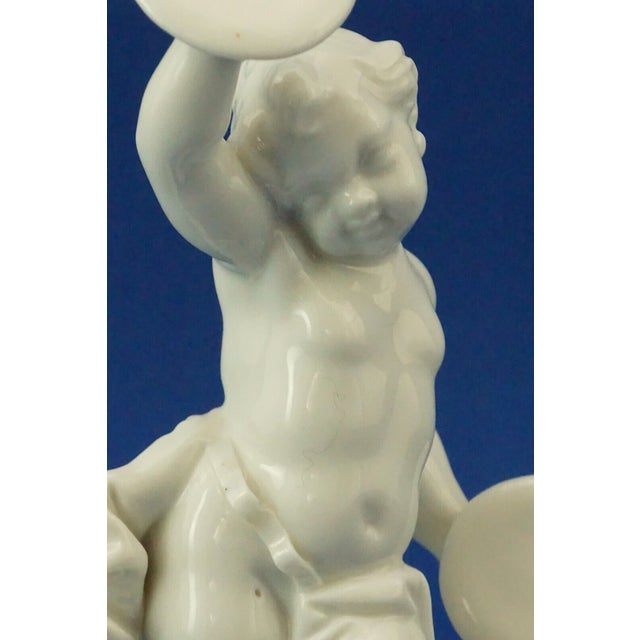 19th Century Porcelain Cherub Putto Sculpture by Anton Bustelli for Nymphenburg, Germany, 1800s For Sale - Image 12 of 18