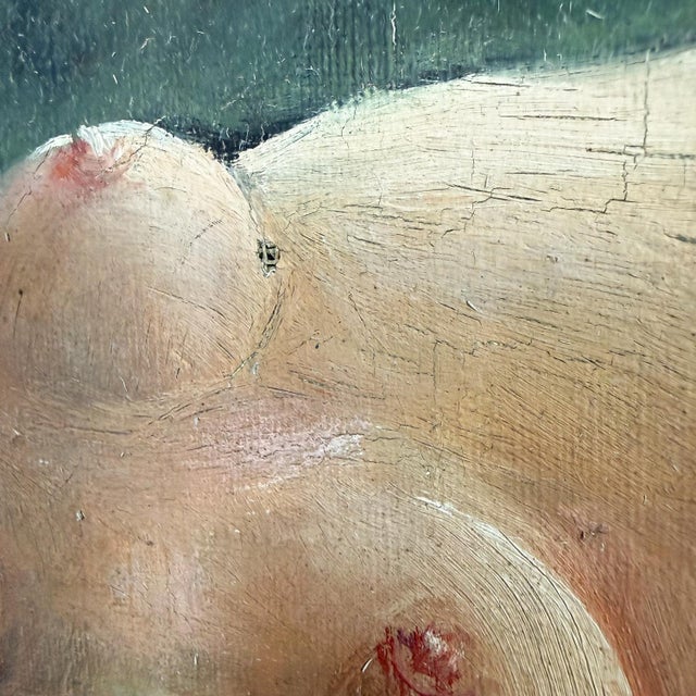 Unknown, Reclining Female Nude, 1890s, Oil on Canvas For Sale - Image 5 of 13