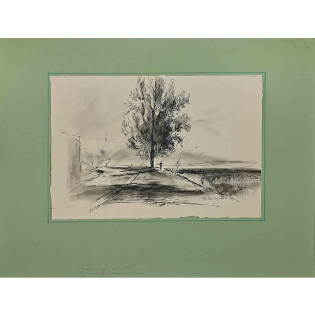 Landscape is an Original drawing in Pen and China Ink realized in 1940 by Paulette Humbert. Good conditions. The artwork...