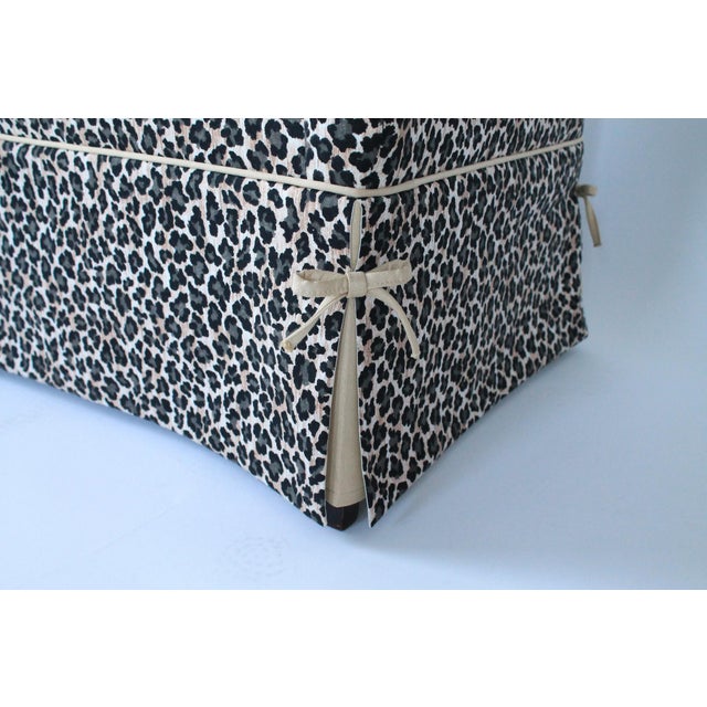 Black Vintage Custom Upholstered Animal Print Arm Chair For Sale - Image 8 of 13