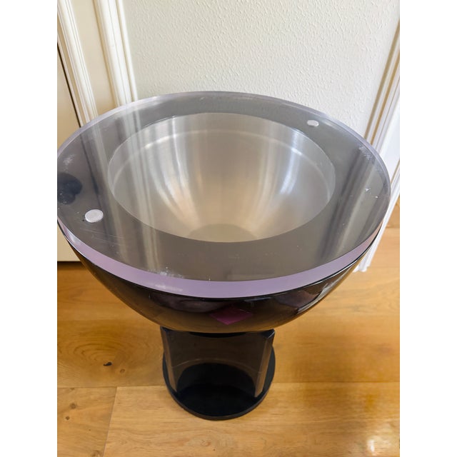 2000 - 2009 Sylvan s.f. Elba Charcoal Parchment, Brass & Resin Side Table by Sylvan Fiss For Sale - Image 5 of 18