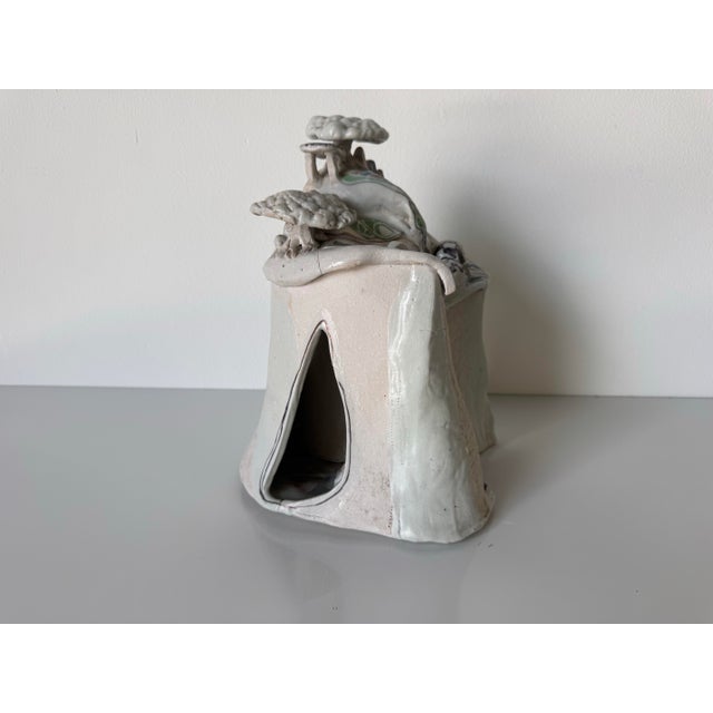1980s Vintage Handmade Sculptural Abstract Landscape Art Pottery For Sale - Image 10 of 11
