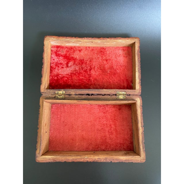 Wood Antique Anglo-Indian Kashmir Walnut Wood Carving Floral Trinket - Jewelry Box For Sale - Image 7 of 13