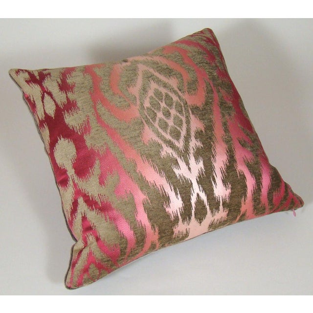 Raspberry Mocha Silk Velvet Ombre Ikat Bolster Pillow Cover Chairish