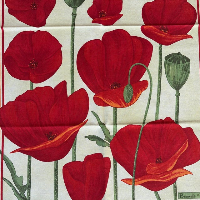 Add a vibrant touch of classic French elegance to your culinary space with this stunning "Coquelicots Rouge" (Red Poppies)...