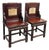 Antique Chinese Rosewood Chairs + Stone Inserts, Pair For Sale