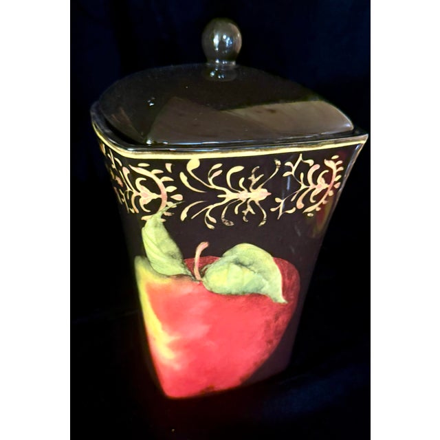 1990s Susan Winget Damask Fruit Kitchenware - Set of 4 For Sale - Image 4 of 12